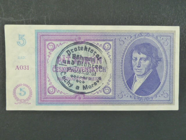5 K 1938 série A 031, ruční přetisk