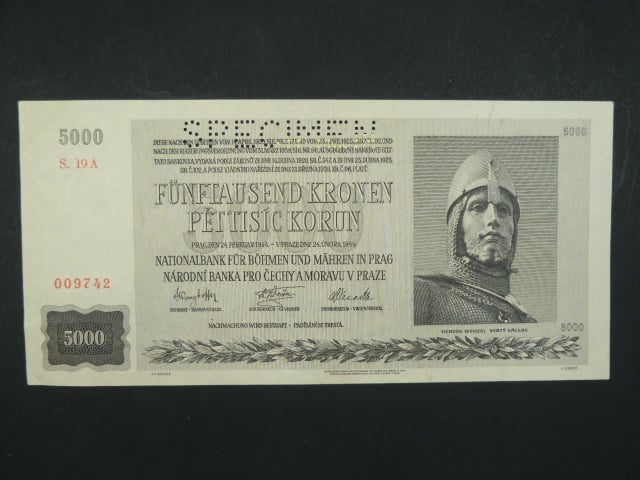 5000 K 24.2.1944 série 19 A, perf. SPECIMEN