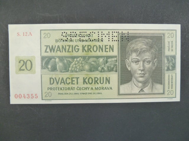 20 K 24.1.1944, série 12 A, perf. SPECIMEN