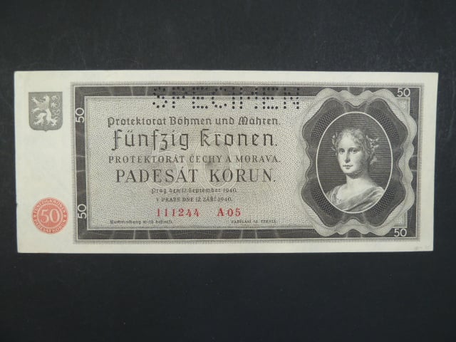 50 K 12.9.1940 série A 05, perforace SPECIMEN