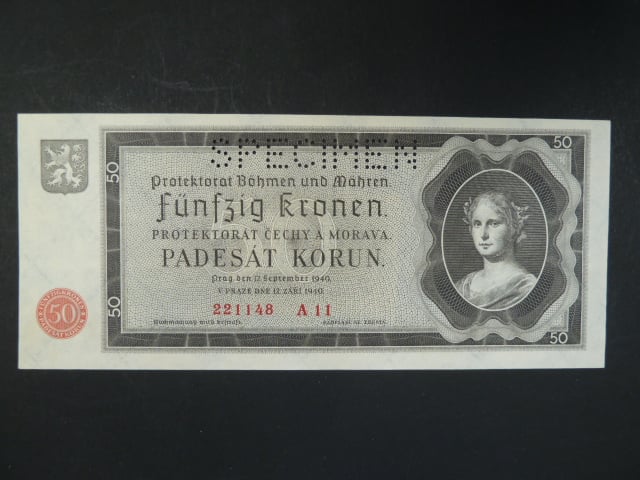 50 K 12.9.1940 série A 11, perforace SPECIMEN
