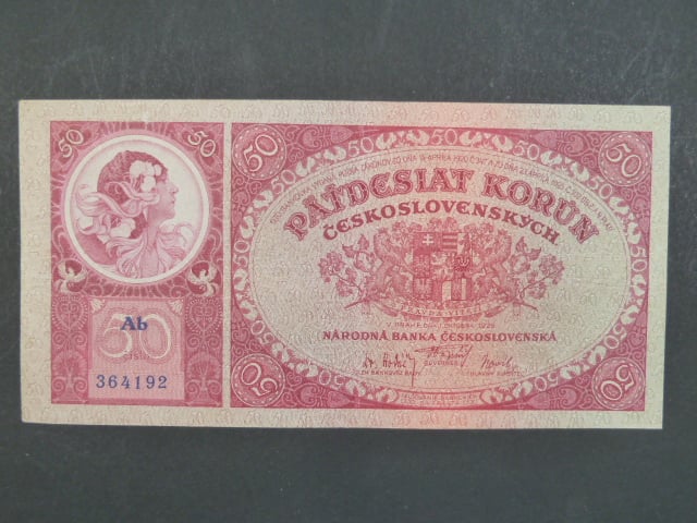 50 Kč 1.10.1929, serie Ab