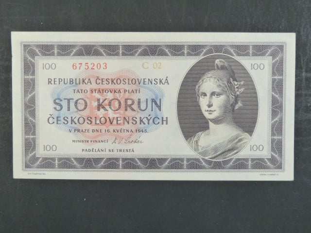 100 Kčs 1945 série C 02