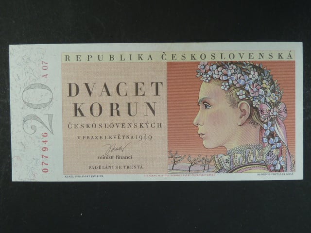 20 Kčs 1.5.1949, série A 07