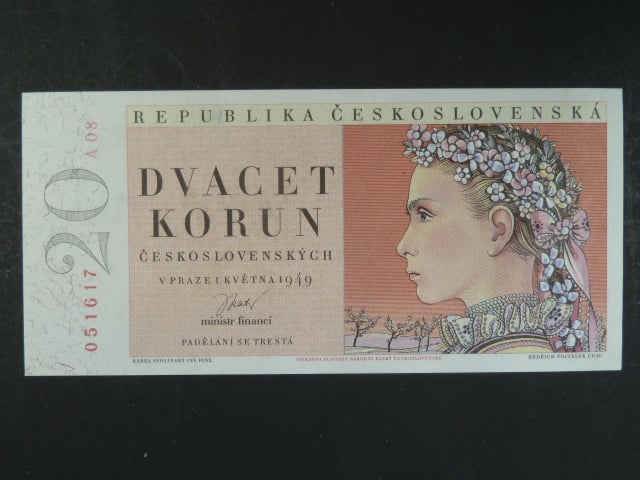 20 Kčs 1.5.1949, série A 08