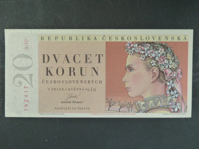 20 Kčs 1.5.1949, série A 10