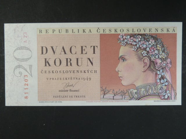 20 Kčs 1.5.1949, série A 23
