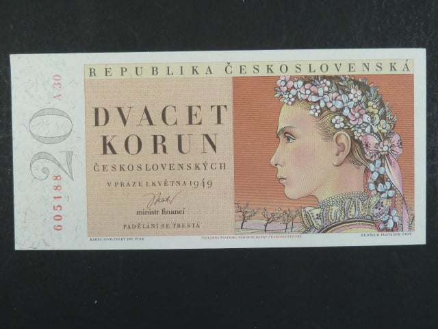 20 Kčs 1.5.1949, série A 30
