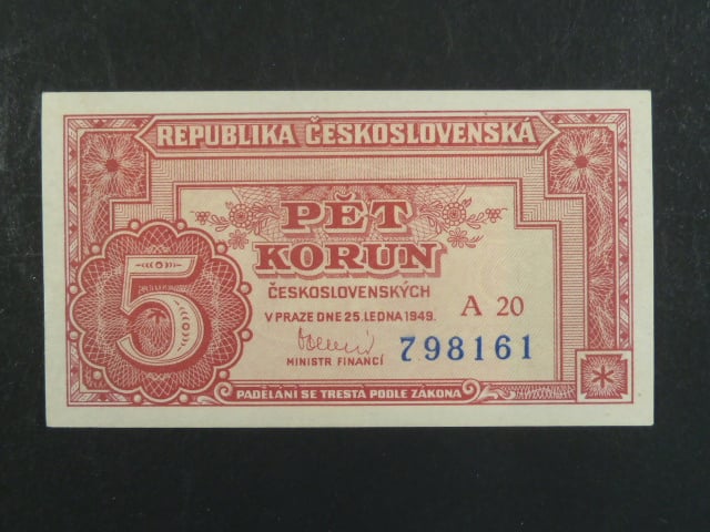5 Kčs 25.1.1949 série 20