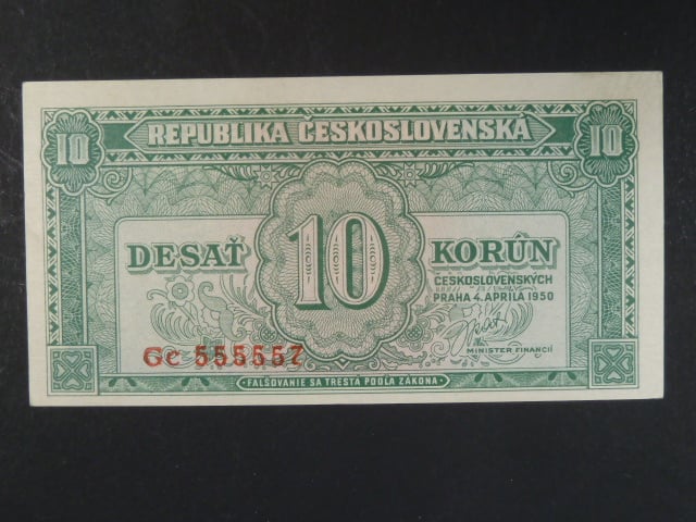 10 Kčs 4.4.1950 série Gc