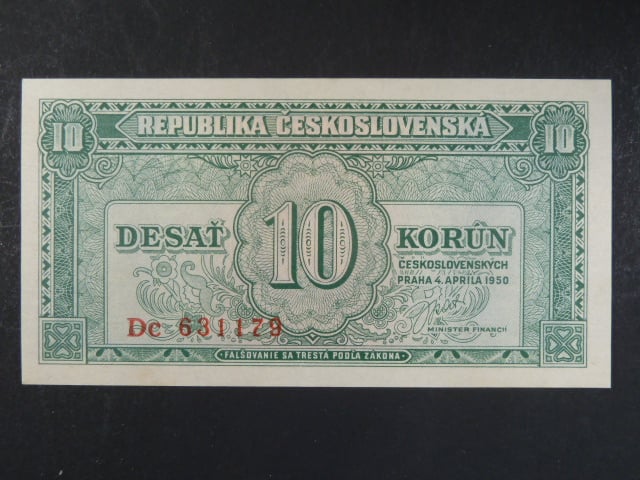 10 Kčs 4.4.1950 série Dc