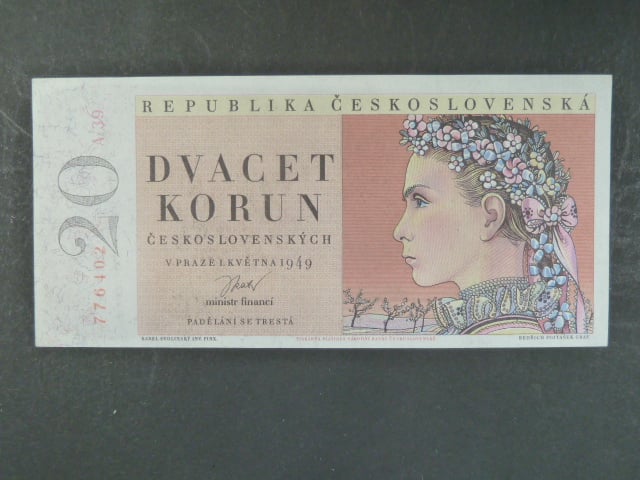 20 Kčs 1.5.1949, série A 39