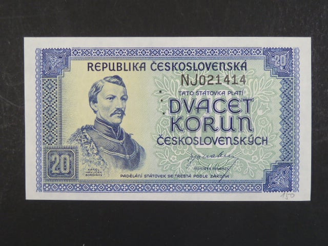 20 Kčs 1945 série NJ, perf. "3md"