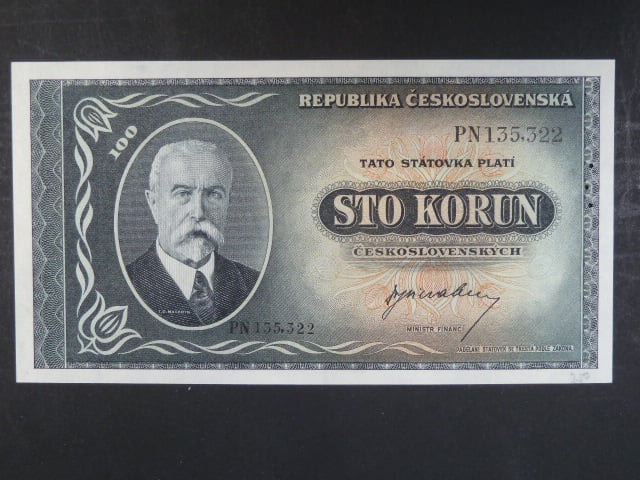 100 Kčs 1945 série PN, perf. "3md"