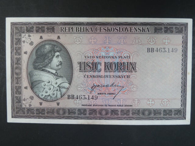 1000 Kčs 1945 série BB