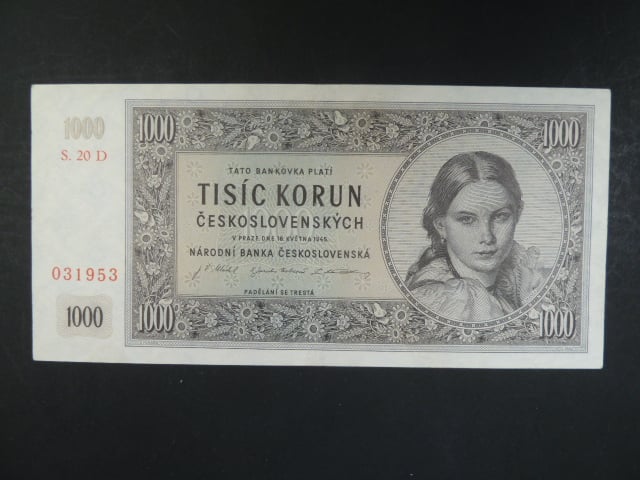 1000 Kčs 16.5.1945 série D 20