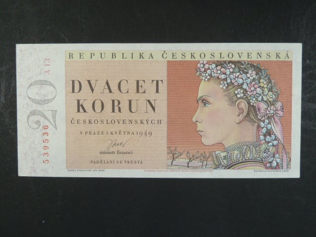 20 Kčs 1.5.1949, série A 13