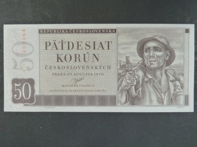 50 Kčs 29.8.1950, série A 11