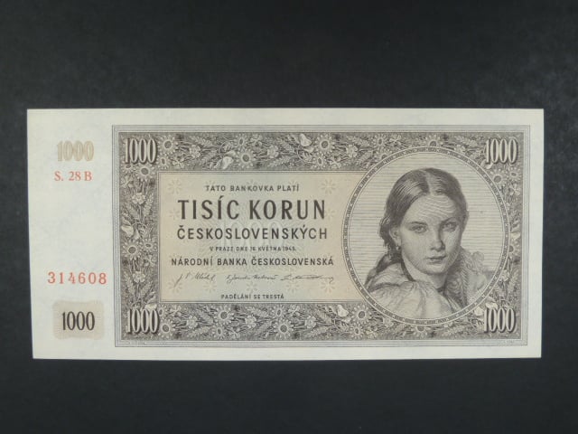 1000 Kčs 16.5.1945 série B 28