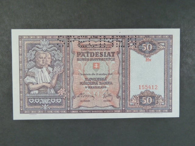 50 Ks 15.10.1940 série Hv, perf. SPECIMEN