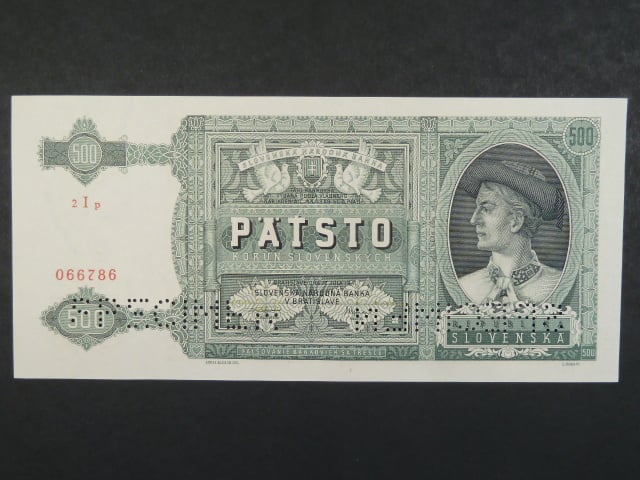 500 Ks 12.7.1941 série 2Ip, 2x perf. SPECIMEN