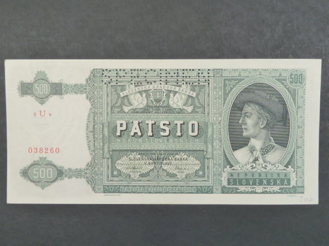 500 Ks 12.7.1941 série 8Uv, 1x perf. SPECIMEN