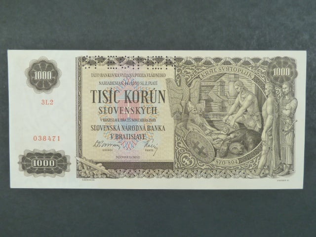 1000 Ks 25.11.1940 série 3L2, 1x perf. SPECIMEN