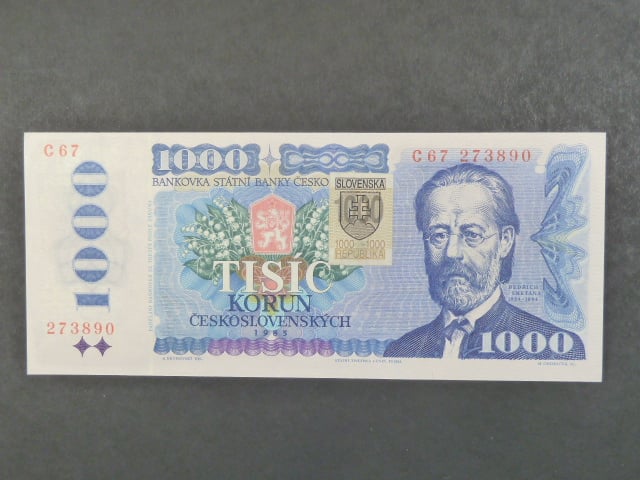 1000 Sk/Kčs 1985 s. C 67, kolkovaná, Baj. SK 5d Pi. 19