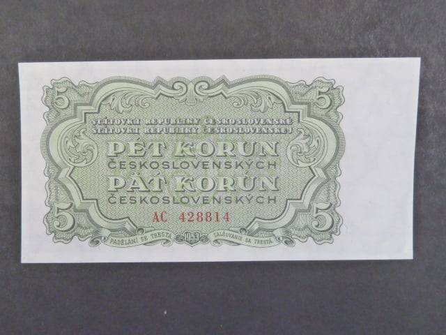 5 Kčs 1953, série AC, tiskárna Goznak Moskva