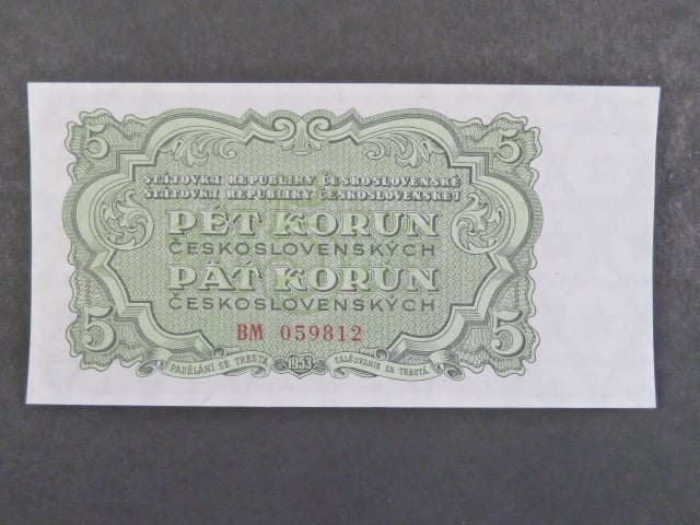 5 Kčs 1953, série BM, tiskárna Goznak Moskva