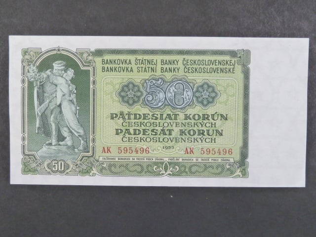 50 Kčs 1953 série AV, tiskárna Goznak Moskva