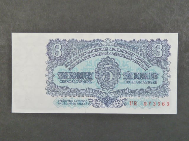 3 Kčs 1961 série UR