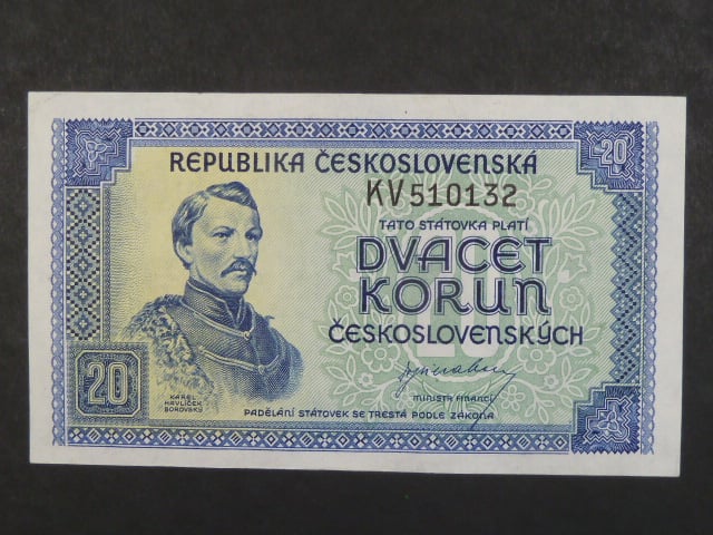 20 Kčs 1945 série KV