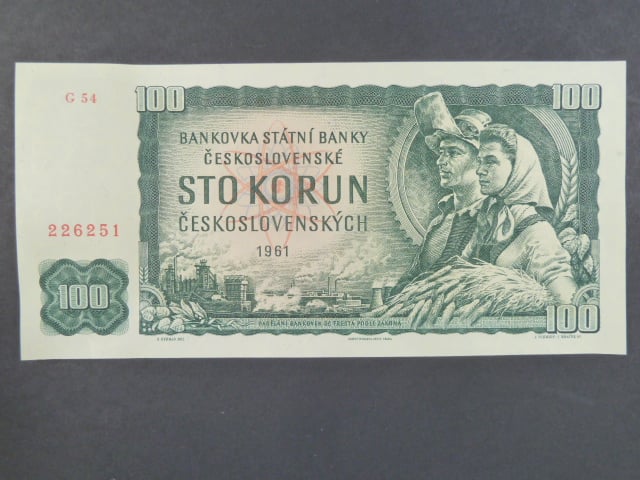 100 Kčs 1961 série G 54, číslovač 1c