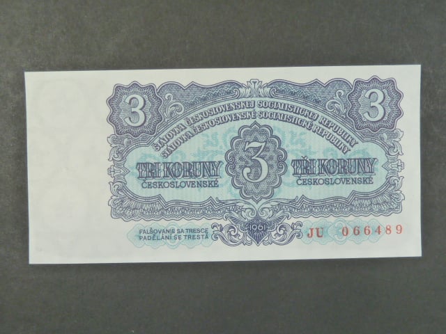 3 Kčs 1961 série JU