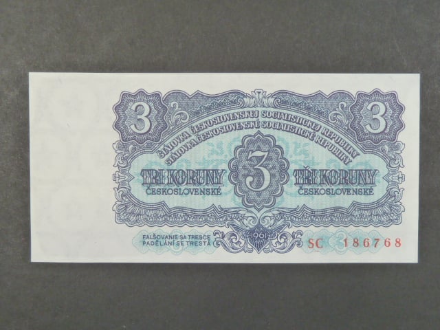 3 Kčs 1961 série SC