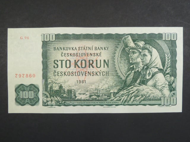 100 Kčs 1961 série G 94, číslovač 1c