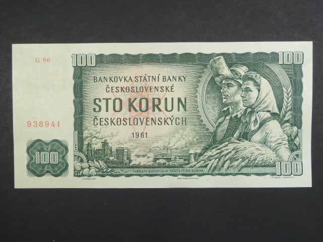 100 Kčs 1961 série G 96, číslovač 1c