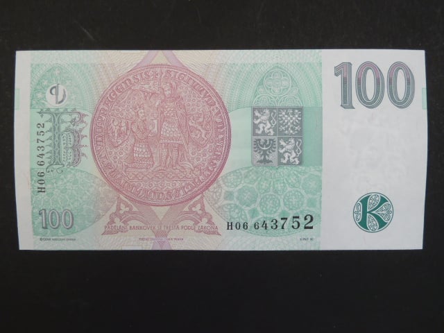 100 Kč 1997 s. H 06, Baj. CZ 18, Pi. 18