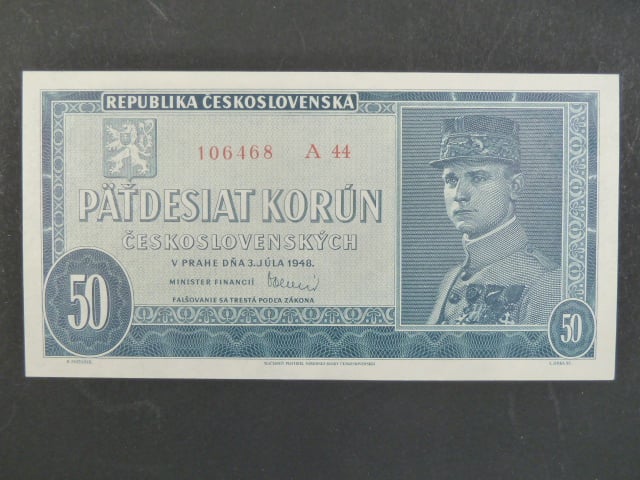 50 Kčs 3.7.1948, serie A 44