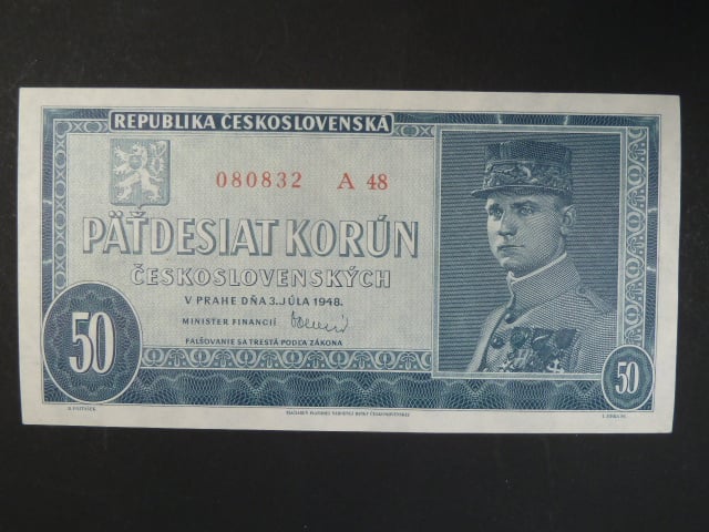 50 Kčs 3.7.1948, serie A 48