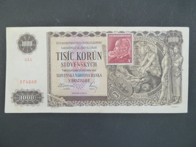 1000 Ks 25.11.1940, kolkovaná série 5Á5