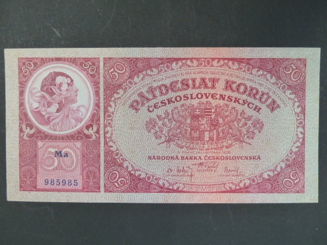50 Kč 1.10.1929, serie Ma