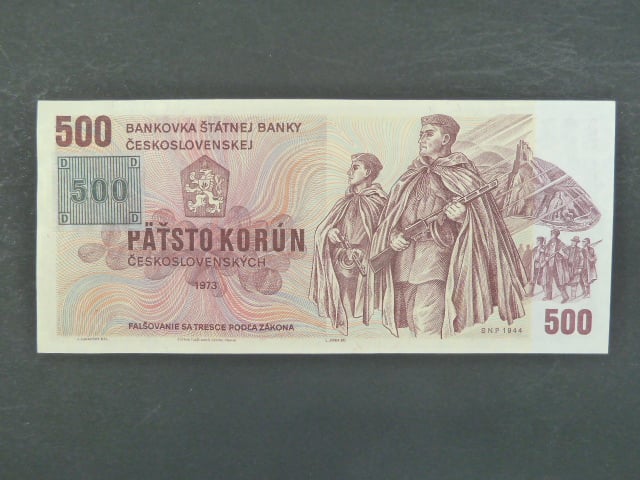 500 Kč 1973 s. W 03, kolek, Baj. CZ 2, Pi. 2