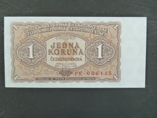 1 Kčs 1953 série PK, tiskárna STC Praha