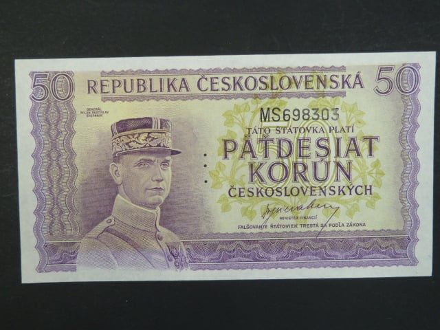 50 Kčs 1945 série MS, perf. "3md"