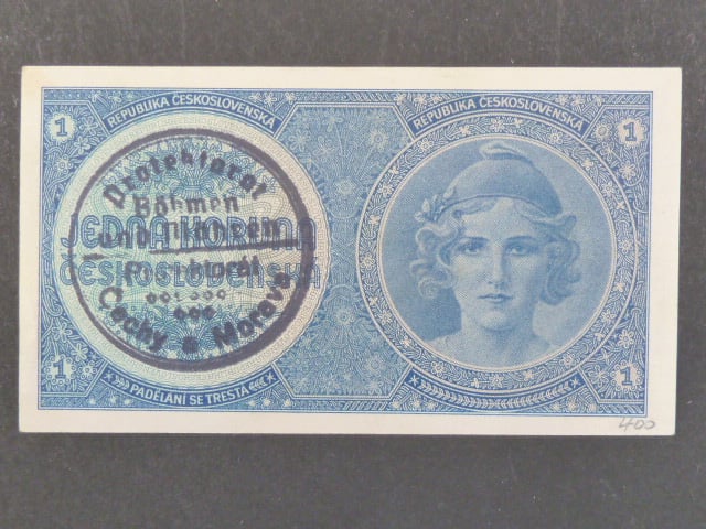 1 K 1938 série A 026, ruční přetisk