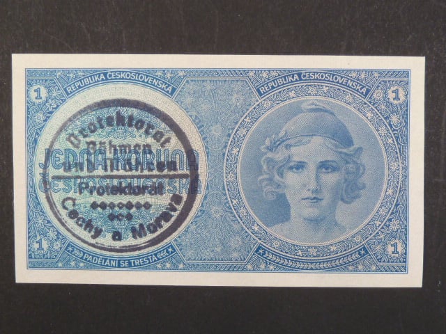 1 K 1938 série A 034, ruční přetisk