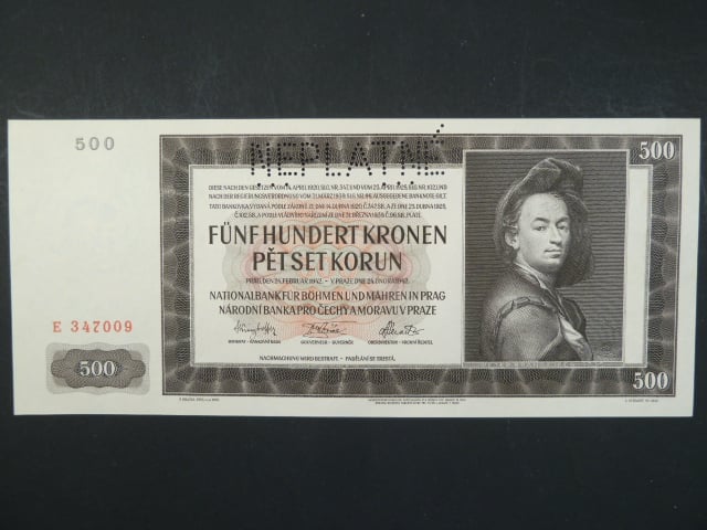 500 K 24.2.1942, I. vydání, série E, perf. NEPLATNÉ