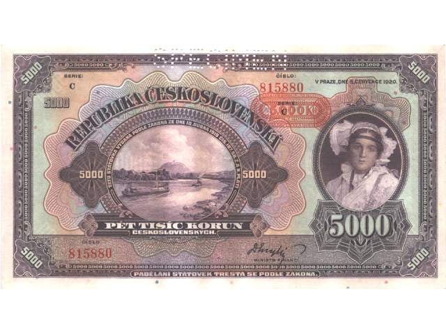 5000 K 25.10.1943, serie C Nevydaná, perf., specimen